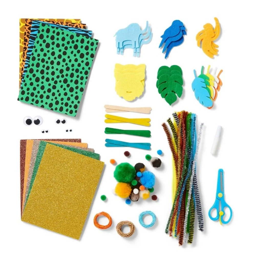 273pc Jungle Bucket of Crafts - Mondo Llama™: DIY Art Kit, Includes Pom Poms
